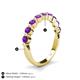 5 - Venice 3.00 mm Round Amethyst 9 Stone Wedding Band 