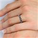 6 - Venice 3.00 mm Round Black Diamond 9 Stone Wedding Band 
