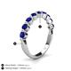 5 - Venice 3.00 mm Round Blue Sapphire 9 Stone Wedding Band 