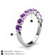 5 - Venice 3.00 mm Round Amethyst 9 Stone Wedding Band 