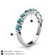 5 - Venice 3.00 mm Round London Blue Topaz 9 Stone Wedding Band 