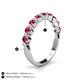 5 - Venice 3.00 mm Round Pink Tourmaline 9 Stone Wedding Band 