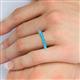 6 - Venice 3.00 mm Round Turquoise 9 Stone Wedding Band 