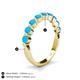5 - Venice 3.00 mm Round Turquoise 9 Stone Wedding Band 