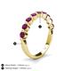 5 - Venice 3.00 mm Round Rhodolite Garnet 9 Stone Wedding Band 