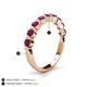 5 - Venice 3.00 mm Round Rhodolite Garnet 9 Stone Wedding Band 