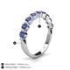 5 - Venice 3.00 mm Round Iolite 9 Stone Wedding Band 