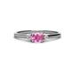 1 - Vera 6x4 mm Oval Shape Pink Sapphire and Round Diamond Promise Ring 