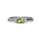 1 - Vera 6x4 mm Oval Shape Peridot and Round Diamond Promise Ring 