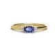1 - Vera 6x4 mm Oval Shape Iolite and Round Diamond Promise Ring 