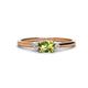 1 - Vera 6x4 mm Oval Shape Peridot and Round Diamond Promise Ring 