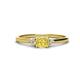 1 - Vera 6x4 mm Oval Shape Yellow Sapphire and Round Diamond Promise Ring 