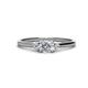 1 - Vera 6x4 mm Oval Shape Lab Grown Diamond and Round Diamond Promise Ring 