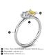 5 - Nadya Pear Shape Forever Brilliant Moissanite & Emerald Shape Yellow Sapphire 2 Stone Duo Ring 