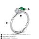 5 - Nadya Pear Shape Forever One Moissanite & Emerald Shape Emerald 2 Stone Duo Ring 