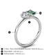 5 - Nadya Pear Shape Forever One Moissanite & Emerald Shape Lab Created Alexandrite 2 Stone Duo Ring 