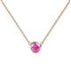 1 - Merilyn 5.00 mm Round Lab Created Pink Sapphire Bezel Set Solitaire Pendant 