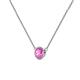 3 - Merilyn 5.00 mm Round Lab Created Pink Sapphire Bezel Set Solitaire Pendant 