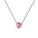 3 - Merilyn 5.00 mm Round Pink Tourmaline Bezel Set Solitaire Pendant 