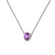 3 - Merilyn 5.00 mm Round Amethyst Bezel Set Solitaire Pendant 