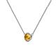 3 - Merilyn 5.00 mm Round Citrine Bezel Set Solitaire Pendant 