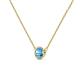 3 - Merilyn 5.00 mm Round Blue Topaz Bezel Set Solitaire Pendant 