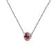 3 - Merilyn 5.00 mm Round Rhodolite Garnet Bezel Set Solitaire Pendant 