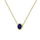 3 - Merilyn 5.00 mm Round Blue Sapphire Bezel Set Solitaire Pendant 