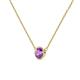 3 - Merilyn 5.00 mm Round Amethyst Bezel Set Solitaire Pendant 