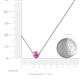 4 - Merilyn 5.00 mm Round Lab Created Pink Sapphire Bezel Set Solitaire Pendant 