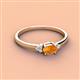 2 - Vera 6x4 mm Oval Shape Citrine and Round Diamond Promise Ring 