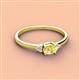 2 - Vera 6x4 mm Oval Shape Yellow Sapphire and Round Diamond Promise Ring 