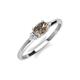 3 - Vera 6x4 mm Oval Shape Smoky Quartz and Round Diamond Promise Ring 