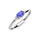 3 - Vera 6x4 mm Oval Shape Tanzanite and Round Diamond Promise Ring 