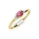 3 - Vera 6x4 mm Oval Shape Pink Tourmaline and Round Diamond Promise Ring 