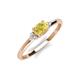 3 - Vera 6x4 mm Oval Shape Yellow Sapphire and Round Diamond Promise Ring 