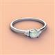 2 - Vera 6x4 mm Oval Shape Opal and Round Diamond Promise Ring 