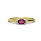 1 - Vera 6x4 mm Oval Shape Rhodolite Garnet and Round Lab Grown Diamond Promise Ring 