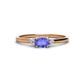 1 - Vera 6x4 mm Oval Shape Tanzanite and Round Lab Grown Diamond Promise Ring 