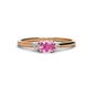 1 - Vera 6x4 mm Oval Shape Pink Sapphire and Round Lab Grown Diamond Promise Ring 