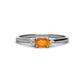 1 - Vera 6x4 mm Oval Shape Citrine and Round Lab Grown Diamond Promise Ring 