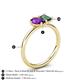5 - Nadya Pear Shape Amethyst & Emerald Shape Lab Created Alexandrite 2 Stone Duo Ring 