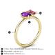 5 - Nadya Pear Shape Amethyst & Emerald Shape Pink Tourmaline 2 Stone Duo Ring 