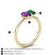 5 - Nadya Pear Shape Amethyst & Emerald Shape Emerald 2 Stone Duo Ring 