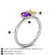 5 - Nadya Pear Shape Amethyst & Emerald Shape Yellow Sapphire 2 Stone Duo Ring 