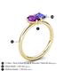 5 - Nadya Pear Shape Amethyst & Emerald Shape Tanzanite 2 Stone Duo Ring 