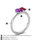 5 - Nadya Pear Shape Amethyst & Emerald Shape Ruby 2 Stone Duo Ring 