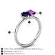 5 - Nadya Pear Shape Lab Created Blue Sapphire & Emerald Shape Amethyst 2 Stone Duo Ring 