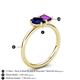 5 - Nadya Pear Shape Lab Created Blue Sapphire & Emerald Shape Amethyst 2 Stone Duo Ring 