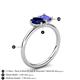 5 - Nadya Pear Shape Lab Created Blue Sapphire & Emerald Shape Tanzanite 2 Stone Duo Ring 
